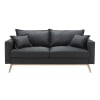 Sofa 3-Sitzer aus Stoff, schiefergrau